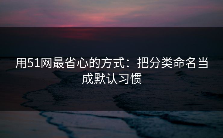 用51网最省心的方式：把分类命名当成默认习惯